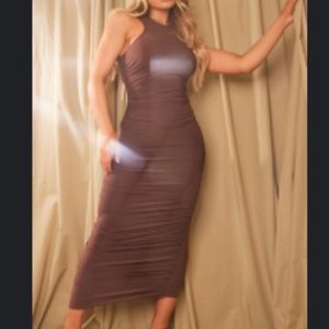 PrettyLittleThing Brown Maxi Dress